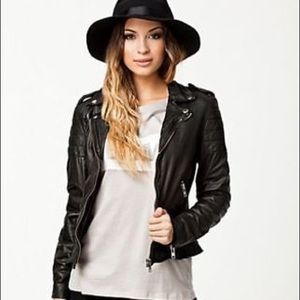 Muubaa Presley black leather biker jacket